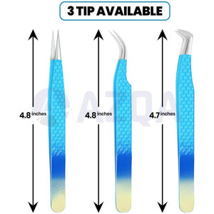 Professional Stainless Steel Multi Color Eyelash Extension Tweezers Set Straight Curved Volume Tip for <b>Lash</b> Styling & Extension - Product Image 6