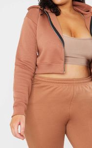Hoodie court zippé personnalisé avec logo pour femme, grandes tailles, pour l'entraînement et le sport, toutes couleurs - Product Image 5