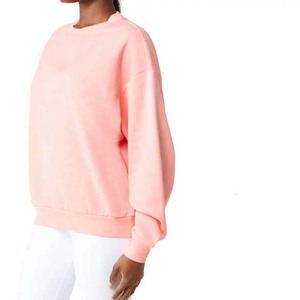 Sweat-shirt femme uni personnalisable couleur et design, col rond, vente en gros Pakistan, couleur rose, manches longues, collection 2026 - Product Image 4