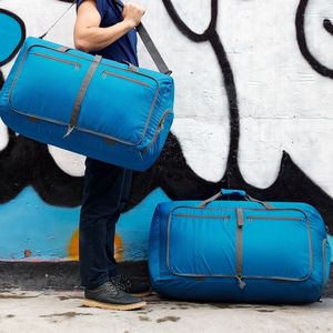 Premium Olive Green Ripstop Travel Duffle Large Capacity Lightweight Foldable Weekender Dedicated Shoe Compartment duffel bag - Product Image 5