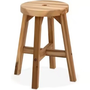Tabouret et chaise de bar les plus vendus, en bois naturel avec assise ronde et base en métal noir, pour utilisation en comptoir de pub industriel. - Product Image 5