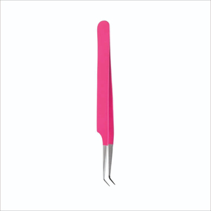 Pince à épiler en acier inoxydable à pointe fine pour cils, applicateur avec logo personnalisé, en vrac - Product Image 1