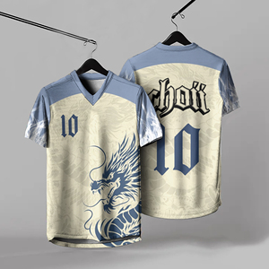 T-shirt d'été pour homme à col en V, uniforme de sport, personnalisable avec numéro, logo et motif, vêtements de sport pour matchs, tenue d'équipe sur mesure - Product Image 4