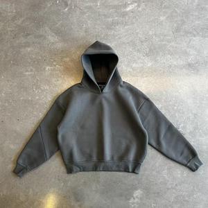 Hoodies personnalisés tendance 360 g/m² pour hommes et femmes, en molleton de coton épais, coupe oversize courte avec design carré - Product Image 5