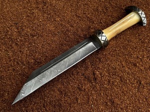 Premium Handcrafted Viking Camping <b>Knife</b> Damascus Steel <b>Bone</b> <b>Handle</b> Drop Point Straight Edge Full Tang Hunting Bushcraft - Product Image 1