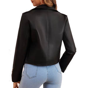 Chaqueta de Cuero al por Mayor para Mujer, Chaquetas de Cuero 100% Genuino para Damas, Chaqueta de Cuero Personalizada, Cómoda y Transpirable para Mujer - Product Image 2