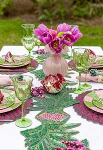 Handmade Embroidered Fabric <b>Table</b> <b>Runner</b> Customized Luxury Eco-Friendly 5mm Thick <b>Green</b> Leaf Design Decorative Mat - Product Image 5