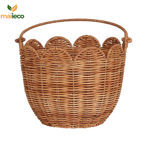 Panier de tulipe en rotin naturel de haute qualité poignées de transport panier d'oeufs de Pâques pour enfants pour l'obtention du diplôme paniers de rangement de vacances domestiques - Product Image 2