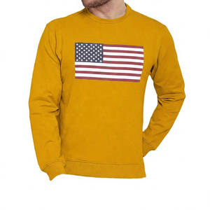 Sudadera de Cuello Redondo para Hombre, Estampado de Bandera Americana, 100% Algodón, Corte Regular, Informal, para Otoño - Product Image 2