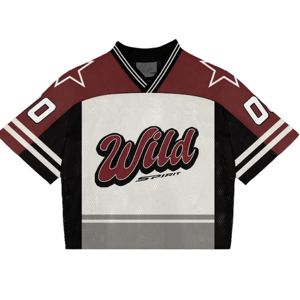 IOTA SPORTS Fabricante personalizado de ropa urbana de gran tamaño para hombre, camiseta de entrenamiento corta de malla, corte holgado, camisetas de fútbol americano. - Product Image 2