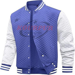 Veste universitaire personnalisée, style baseball, corps en laine, manches en cuir, veste brodée personnalisable pour le collège - Product Image 1