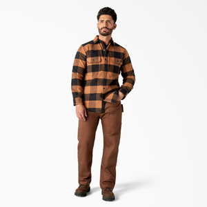 <b>Men's</b> Plaid <b>Flannel</b> Shirt <b>Jacket</b> Regular Fit Turn-down Collar Long Sleeve Casual Autumn Cotton Outerwear - Product Image 4