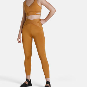 Leggings de yoga respirants et solides pour femmes, de haute qualité, écologiques, à séchage rapide, taille haute, longueur intégrale, pour la gym et le sport - Product Image 1