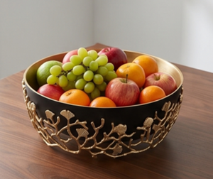 Bol décoratif élégant en laiton doré de créateur Pièce maîtresse de table de luxe Accent pour la maison moderne Salon Salle à manger Décor d'espace - Product Image 6