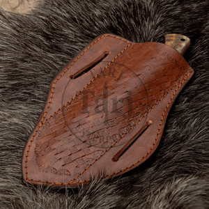 Couteau de chasse utilitaire à lame fixe fait main, acier D2, manche en bois, haute durabilité, garantie 3 ans, étui en cuir - Product Image 6