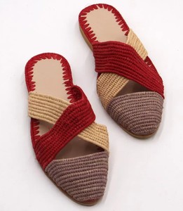 รองเท้าสานราฟเฟียทำมือ, รองเท้าชายหาดฤดูร้อน, รองเท้าบัลเลรินามอร็อกโก - Product Image 2