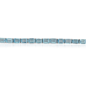 Pulsera de tenis de plata 925 para mujer con topacio azul de corte octogonal, engaste de puntas, diseño geométrico clásico, joyería para uso diario - Product Image 5