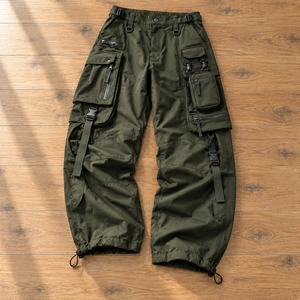 <b>Men's</b> 100% Cotton <b>Cargo</b> <b>Pants</b> Multi Pocket Tactical Workwear Mid Waist Custom Logo OEM ODM Customizable Wholesale Trousers - Product Image 1