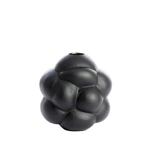 Jarrón Moderno Negro Mate con Diseño de Nube |   Jarrón Decorativo de Metal con Diseño Abstracto de Burbujas Florales para Sala de Estar Contemporánea - Product Image 1