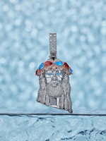 Pendentif Jésus personnalisé en argent 925 avec moissanite, diamants de couleurs fantaisie, plaqué or, style hip-hop, bijoux de prière, pour soirée, IGI
