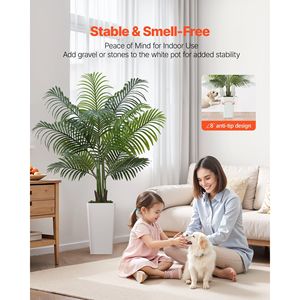 Palmera Areca Artificial de 1.5 m, Blanca, en Maceta Alta, con Hojas de Seda Sintética, Planta Tropical Artificial Grande para Decoración de Interiores - Product Image 3