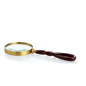 Luxury <b>Magnifying</b> <b>Glass</b> with Twisted Metal Handle Highly Decorative Brass Aluminum Body OEM Customizable Designs - Product Image 2