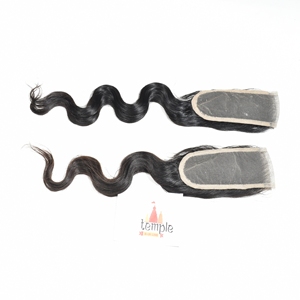 Extensiones de Cabello Humano Indio Remy Natural Virgen 2*6 con Cierre Ondulado, Doble Trama a Máquina, 100% Sin Procesar, Onda Profunda - Product Image 1