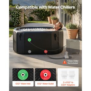 Baignoire gonflable isotherme de 216 gallons avec isolation, bain de glace portable compatible avec les refroidisseurs d'eau, forme ovale avec logo - Product Image 2