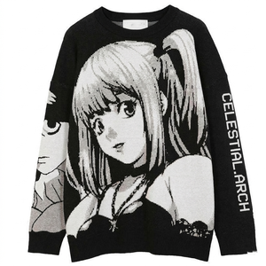 Pull à col rond pour homme avec logo personnalisé sur le devant, en coton 100%, motif à motifs, anti-boulochage, respirant, séchage rapide - Product Image 1