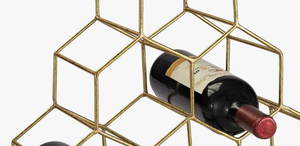 Estante de Almacenamiento de Vino de Metal Dorado en Forma de Panal, Soporte Minimalista de Hierro Hexagonal para Exhibición de Botellas, para Hogar, Bar, Cafetería - Product Image 2