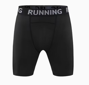 Shorts de course ajustés blancs pour hommes en coton et élasthanne, style uni teint sans couture - Product Image 3