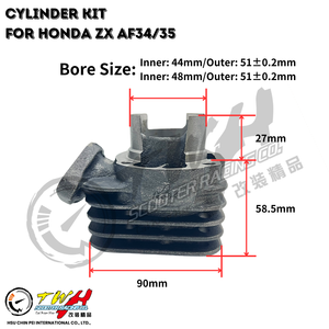 Kit Cylindre et Piston de Course pour Moteur de Scooter TWH ZX - Product Image 2