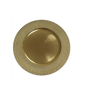 Assiettes de présentation dorées élégantes en acier inoxydable pour mariage, motif récif, pour dîner - Vente en gros - Product Image 3