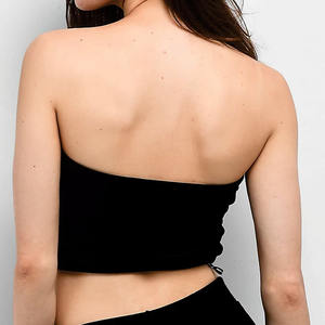 Top de moda urbana 2026 de lujo con pedrería, sin tirantes, tipo tubo, elástico, ajustado, corto, estilo bandeau, para mujer, fabricante de camisetas - Product Image 2