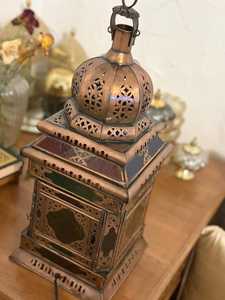 <b>Large</b> Moroccan Metal <b>Lantern</b> Authentic Hand-Punched Metal Floor Lamp Filigree Shadow Lamp Geometric Moorish Boho Gift - Product Image 2