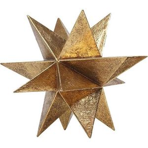 Scultura Astratta Geometrica in Resina Dorata con Stelle Multi-Angolare, Stile Moderno per Arredamento Interno, Soggiorno, Ufficio, Scrivania, Libreria - Product Image 1