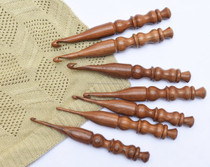 Premium Wooden Crochet Hook <b>Set</b> for Yarn Comfortable Grip Durable Crafting Tools for Professional Use - Product Image 2