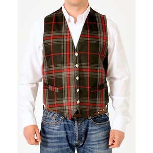Mens Vintage Style Tartan Plaid Vest Classic Waistcoat For Wedding Party Formal Events Business Casual Wear Comfortable Fit - Product Image 5