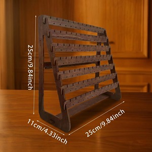 <b>Wooden</b> Earring Display Organizer With Multi Use Organization Ideal For Jewelry Rings Keys And Small Accessories Tabletop Decor - Product Image 4