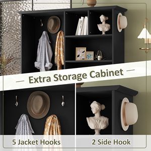 Elegante Appendiabiti Moderno Multifunzionale con Ripiani e Cassetti per Organizzazione Scarpe nell'Ingresso - Product Image 5