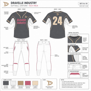OEM Custom Sublimated Men's Performance Softball Uniform 2-Ply Reinforced Knee Jersey Pants Pro Slide Protection Kit - Product Image 5