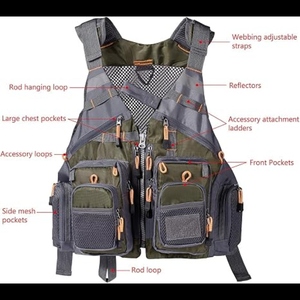 Unisex Summer Waterproof Breathable 100% Cotton Soft Shell Anti-Bacterial Sleeveless Fishing <b>Vest</b> Multiple Pockets Polyester - Product Image 3
