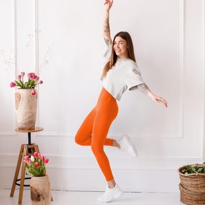 Leggings de Punto Premium para Mujer, Spandex/Poliéster, Cintura Alta, Suaves, Elásticos, Ecológicos, de Secado Rápido, para Yoga, Ejercicio y Actividades Deportivas, 180g - Product Image 3