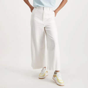 Pantalones vaqueros rectos de cintura alta para mujer, estilo casual, de pierna ancha, lisos, holgados, a precio razonable - Product Image 1