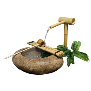 Fontaine d'eau en pierre traditionnelle pour extérieur, décoration de jardin, finition naturelle, forme irrégulière, autoportante, décoration de jardin zen japonais - Product Image 2