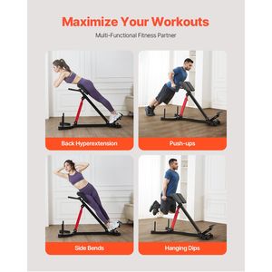 Panca Iperestensione Regolabile 350 Libbre, Sedia Romana Multifunzione per Glutei e Hamstring, Attrezzatura per Esercizi con Imballaggio Personalizzato in Legno - Product Image 2