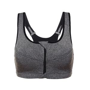 Sujetador deportivo transpirable para mujer con cremallera frontal y copas acolchadas extraíbles para yoga y running - Soporte medio - Product Image 1