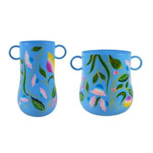 Juego de 3 Macetas Hechas a Mano con Diseños Pintados a Mano de la Mejor Calidad, Macetas de Hierro para Interiores y Exteriores, Precio Accesible - Product Image 4