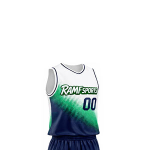 Uniforme de Baloncesto Sublimado Personalizado Unisex de Alta Calidad, Talla Grande, Transpirable, Antibacterial, de Secado Rápido, 100% Deportivo - Product Image 4
