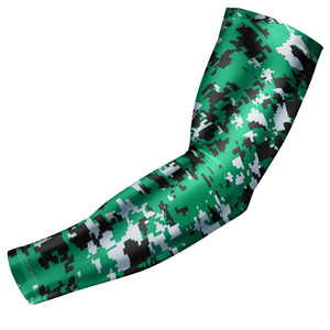 Manguito de compresión para brazo, camuflaje verde, negro, blanco, largo, UPF50+, poliéster, soporte deportivo para hombre - Product Image 1